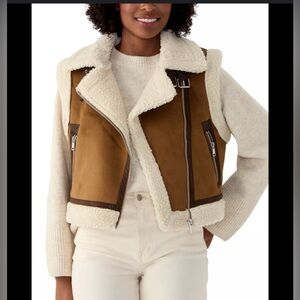 Jason Wu Sherpa Lined Double Faced Faux Suede Vest